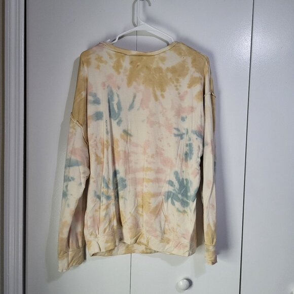 KNOX ROSE Women's M Sunflower Tie Dye Sweatshirt Lightweight Lounge Boho - Picture 3 of 9